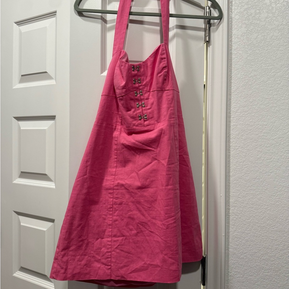 Pink Mini Halter Dress